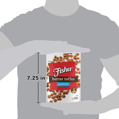 Fisher Snack Butter Toffee Peanuts – Pantry Snack for Clean Ingredient Wellness, 5g Protein Per Serving