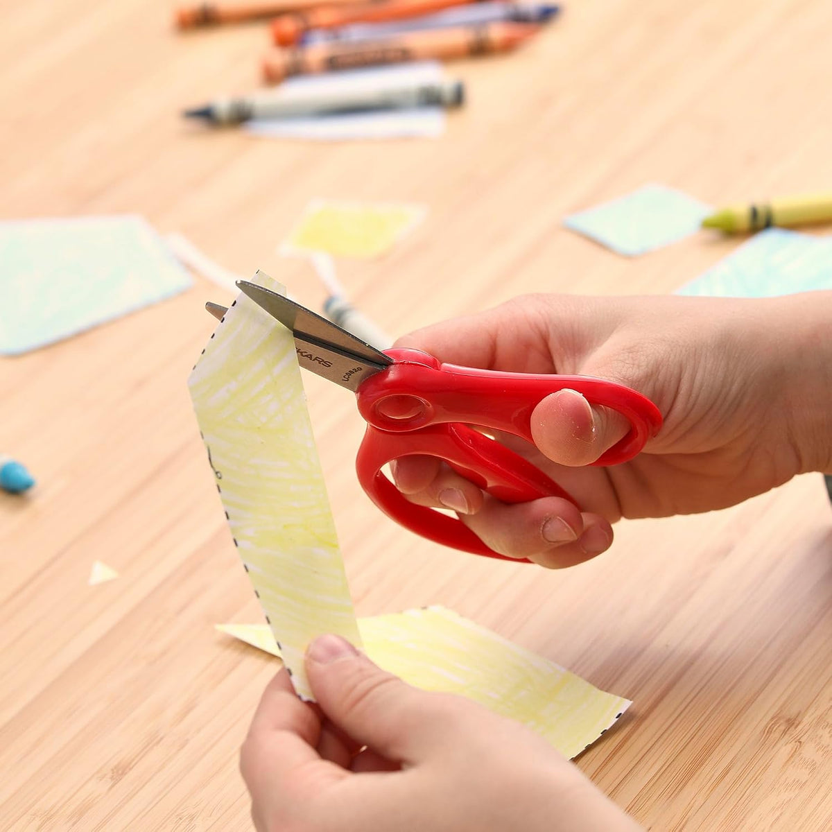 Fiskars Teacher-Recommended Kids Scissors – Giftable 3-Pack in Red, Blue, and Turquoise for Young Crafters