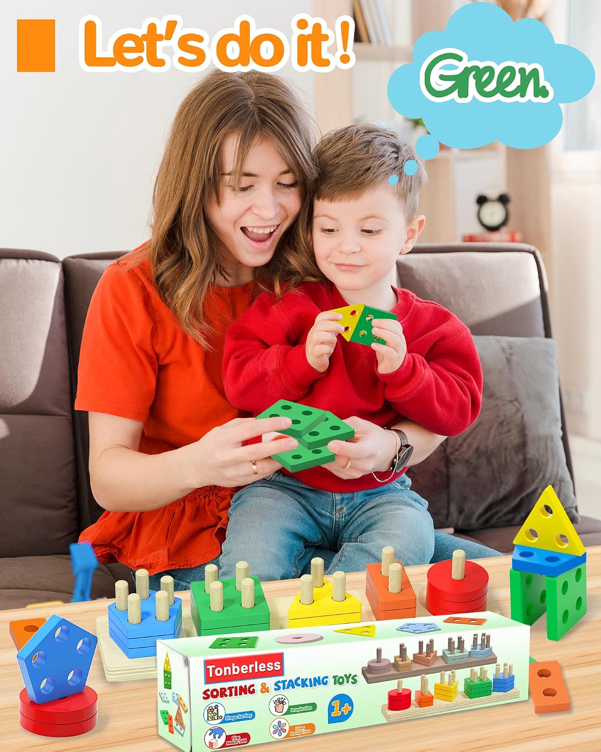 five-color selection in red, orange, yellow, green, and blue for color-sorting activities