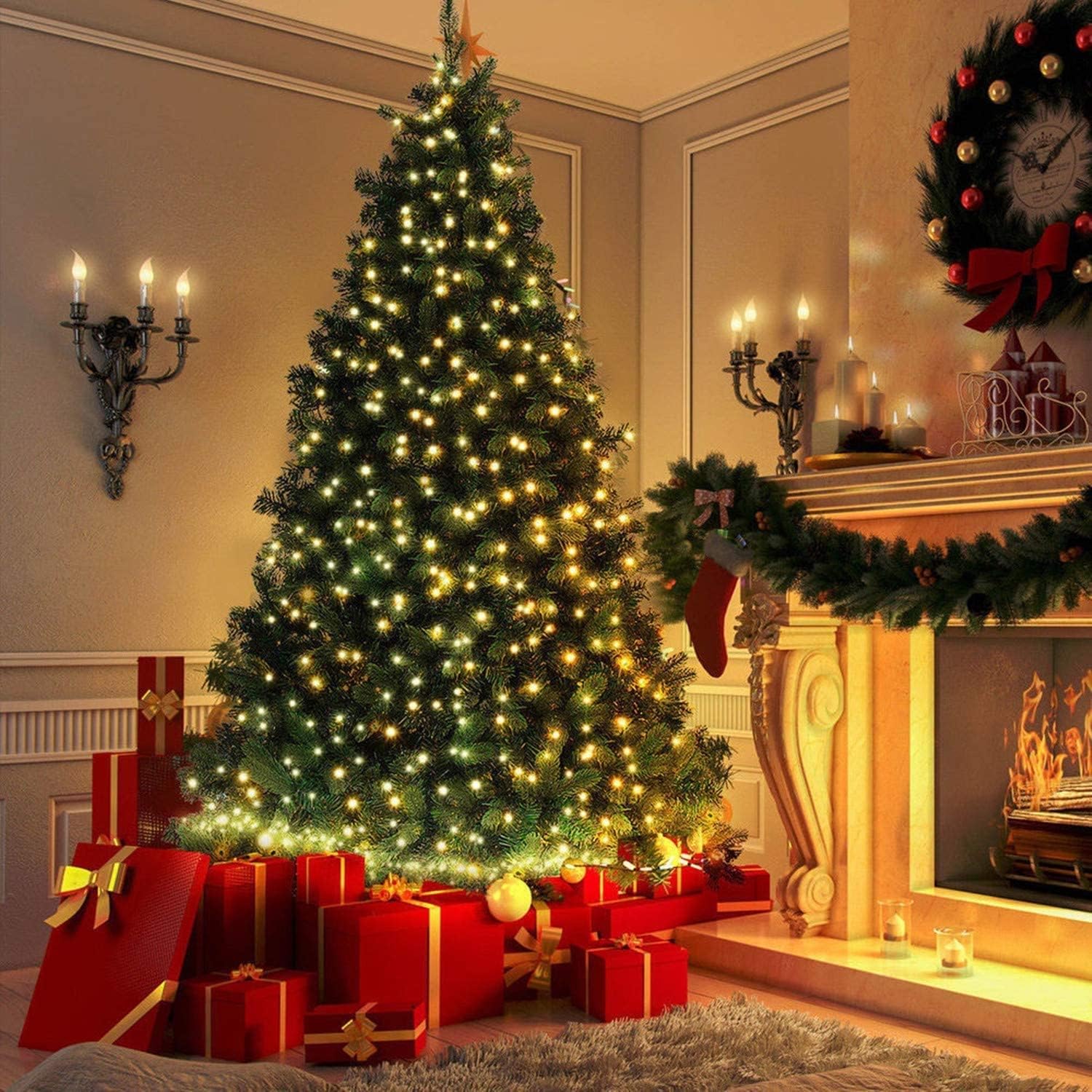 five color variants (warm white, multicolor, purple, purple & orange, purple & orange & green) for different holiday themes