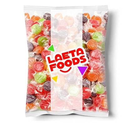 five-flavor assortment: strawberry, orange, green apple, pineapple, grape