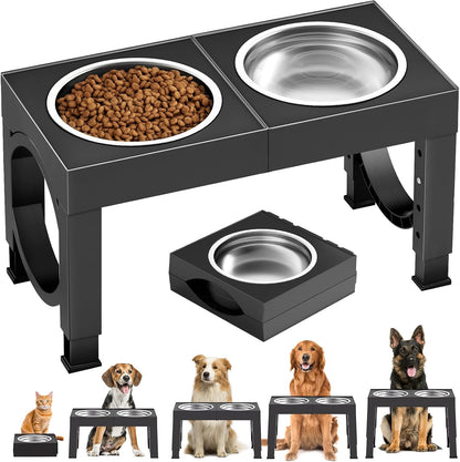 five-height adjustable stand (approx. 9, 11, 12, 13.78, 14 inches) with collapsible legs