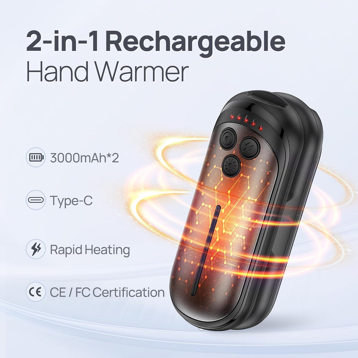 five-level temperature system controlled by an ai smart chip and reaching up to 131 degrees fahrenheit