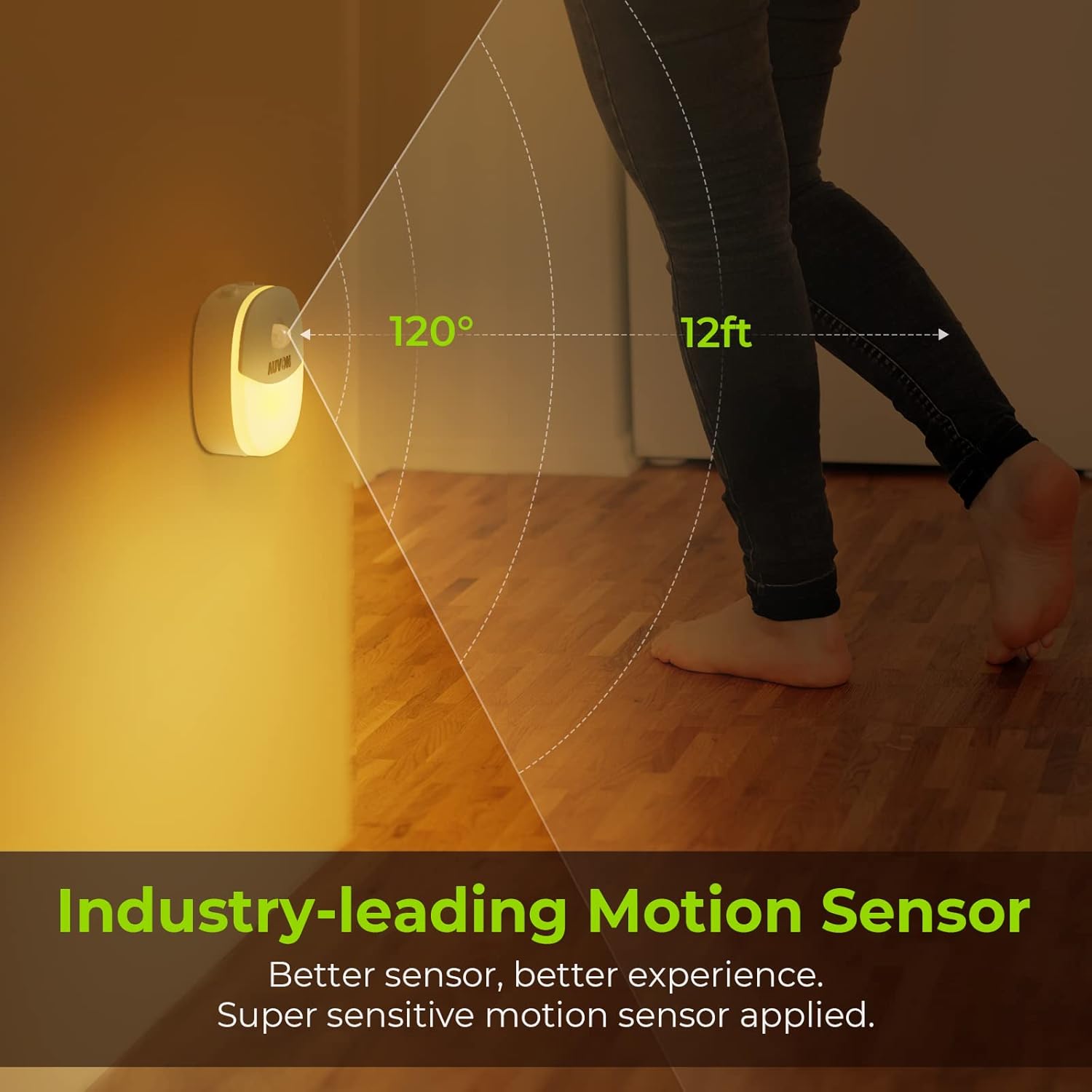 five operating modes: 2 brightness levels (high/medium) plus auto/on/off