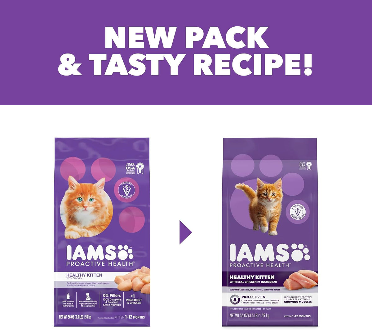IAMS Proactive Health Healthy Kitten Dry Cat Food for Worry-Free Kitchen Care, Chicken Growth Formula