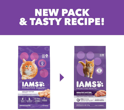 IAMS Proactive Health Healthy Kitten Dry Cat Food for Worry-Free Kitchen Care, Chicken Growth Formula