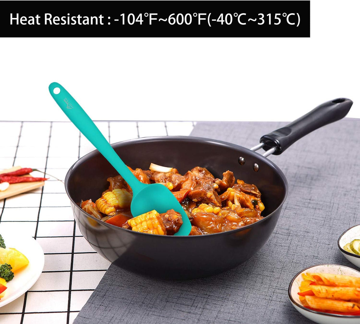 five-piece set with medium spreader, large spoon spatula, large flat spatula, small spatula, and small spoon spatula