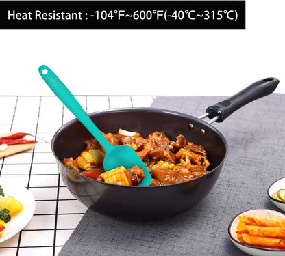 five-piece set with medium spreader, large spoon spatula, large flat spatula, small spatula, and small spoon spatula