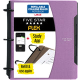 Five Star Flex Refillable Notebook + Study App Stocking Stuffer for Teens, 1 Inch Five Star Flex Binder with Pockets