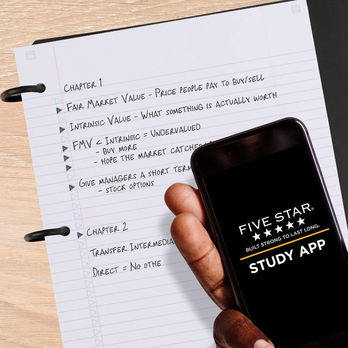 five star study app integration with scan, flashcard creation, and google drive sync