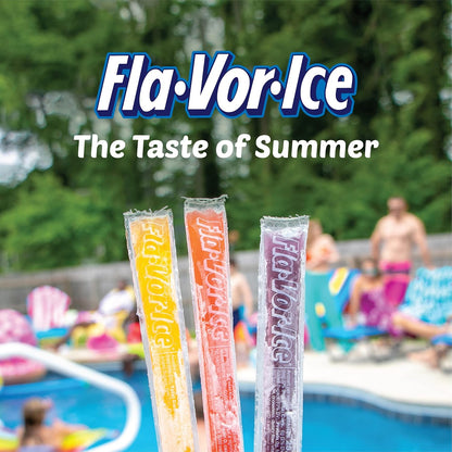 Fla-Vor-Ice Real Fruit Juice Bars – Shareable Pool Party and Backyard BBQ Hostess Gift, 100 Count Assorted Pack