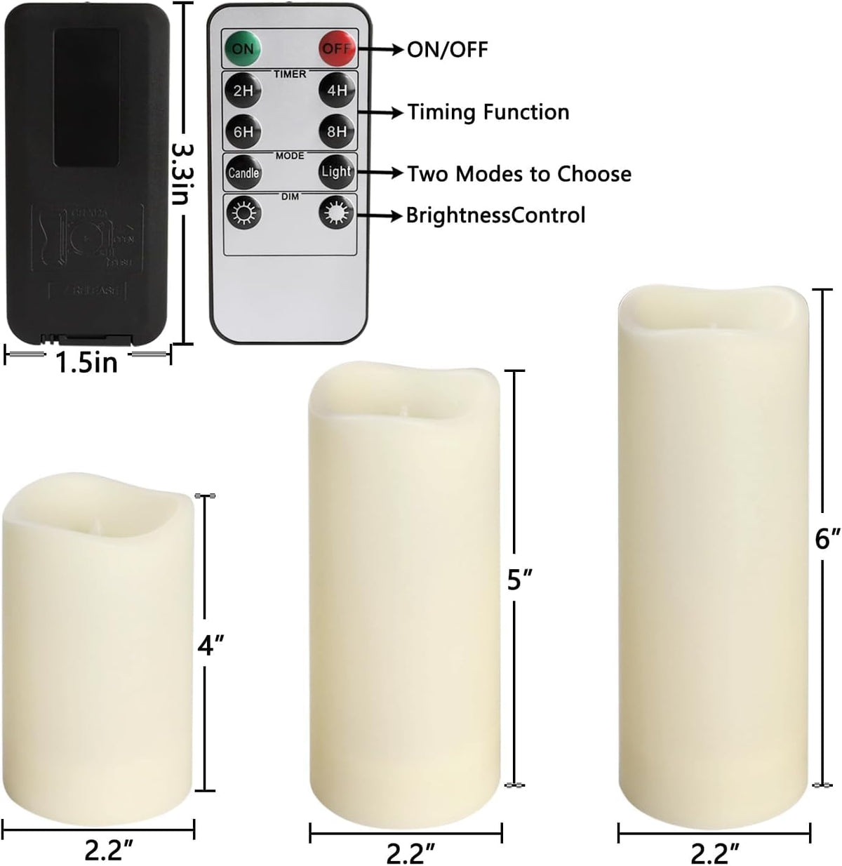 flame simulation technology with flicker and solid light modes plus brightness control