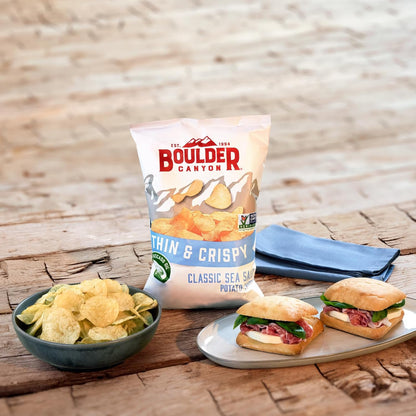 flavor range spanning sea salt, salted, barbecue, vinegar, cheddar sour cream, and jalapeno
