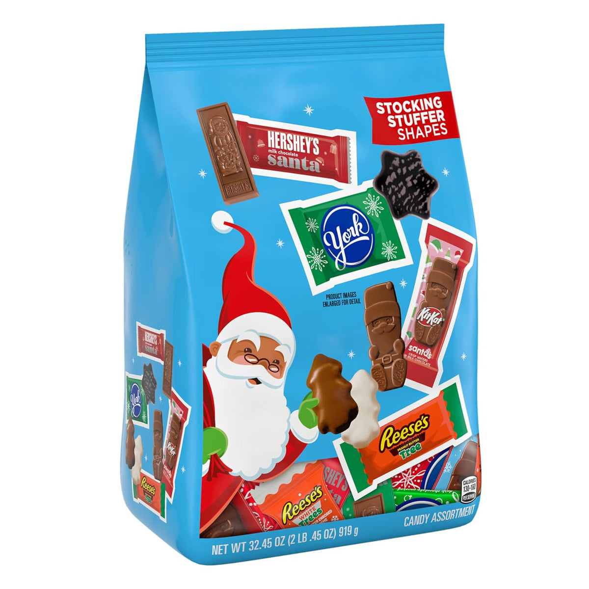 flavor variety includes milk chocolate, white creme peanut butter cups, peppermint patties, and kit kat wafer candies