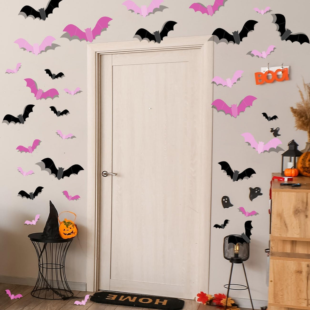 FLEATY Pink Bat Wall Decor – Pre-Packaged Holiday Gift for Tween Girls Who Want a Soft Spooky Bedroom Refresh