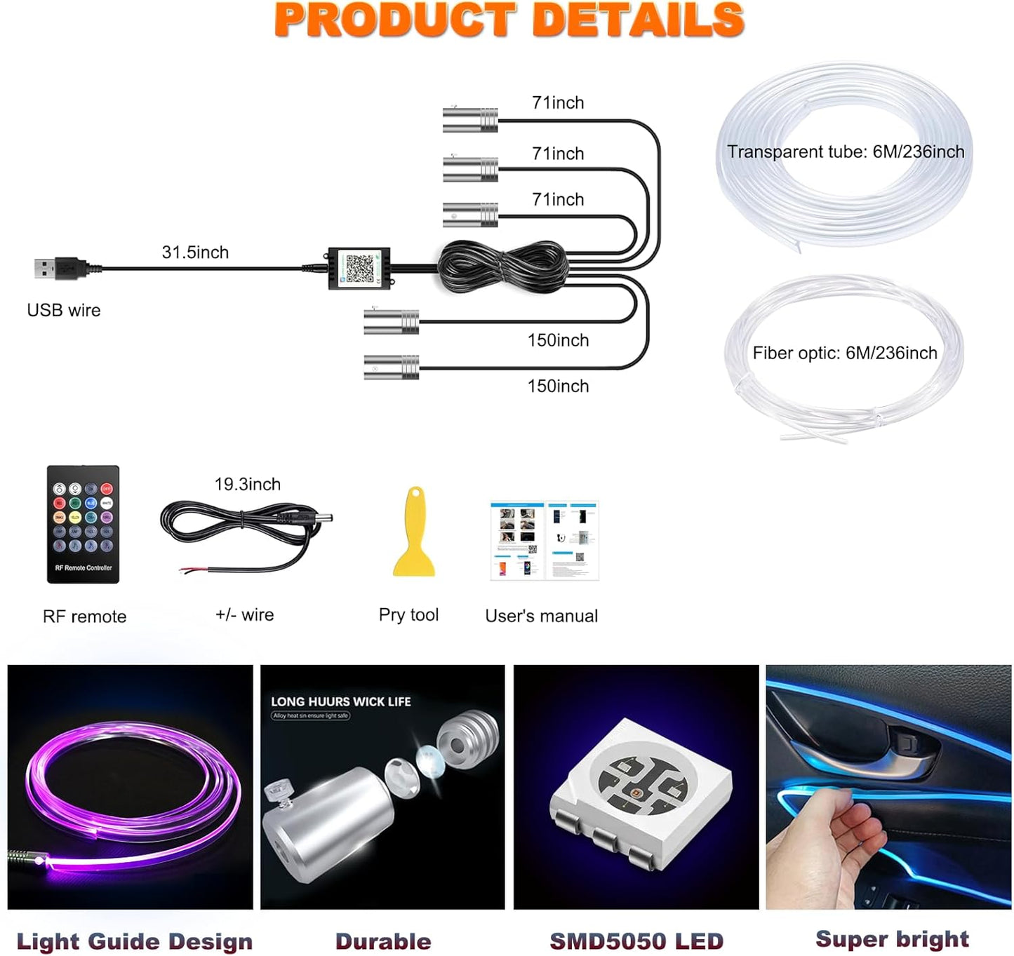 flexible, cuttable fiber optic strips that bend to fit contours