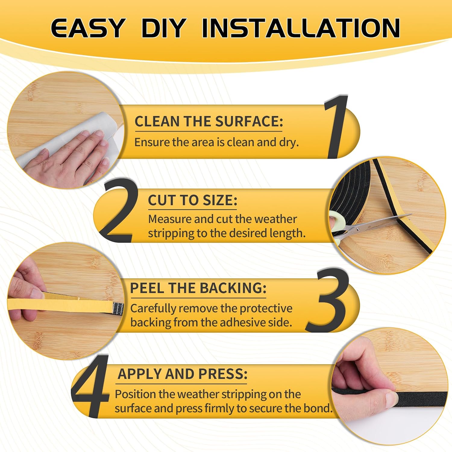flexible foam profile that conforms to uneven door and window gaps