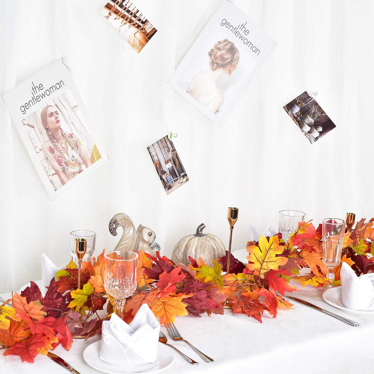 flexible wire stems that bend to drape on mantels, arches, railings, and doorframes