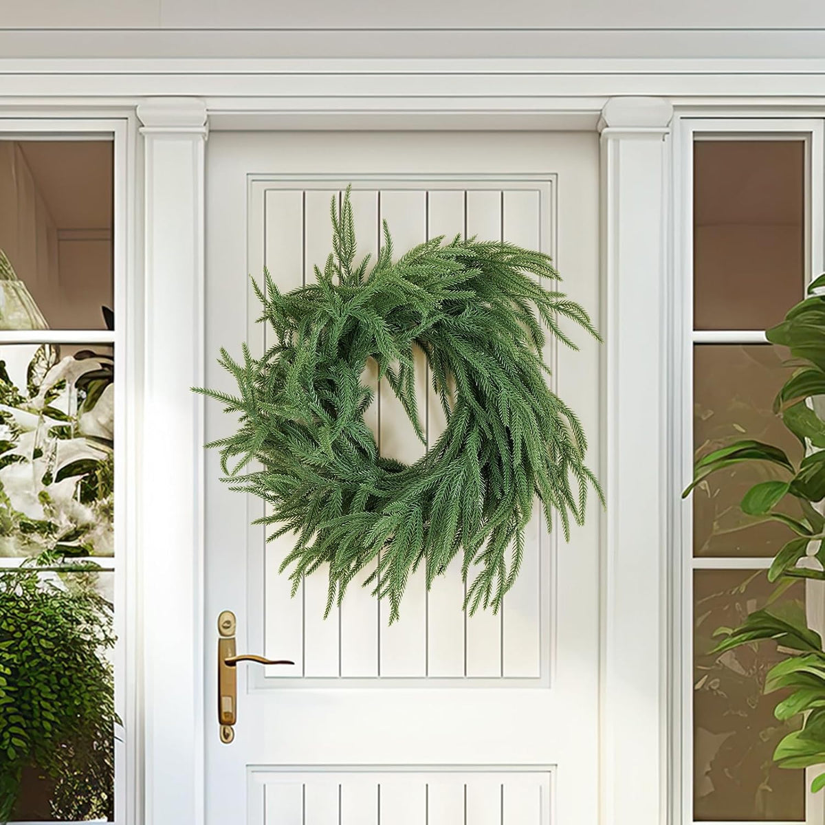 flexible wired branches that hold bends around railings, wreaths, doors, windows, and tabletops