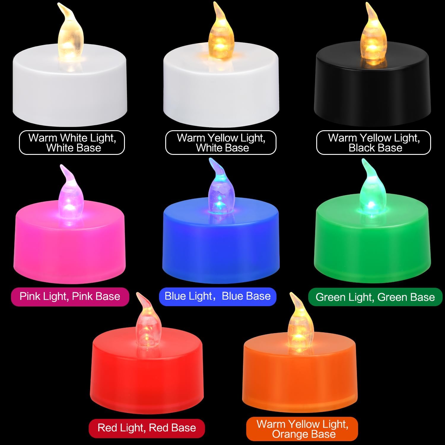 flickering warm-toned led mimicking real candle flame