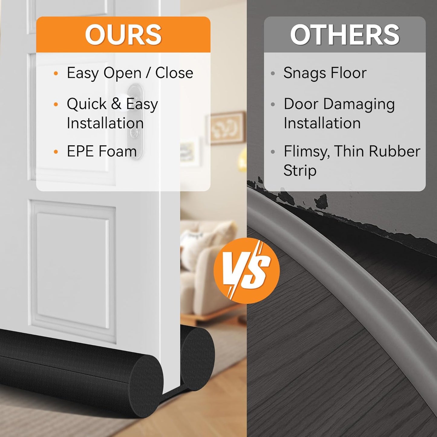 floor-safe gliding base compatible with carpet, vinyl, tile, wood, and marble