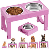 XIAZ Elevated Dog Bowls – Senior Dog Joint Care Feeding Station, Adjustable 9 to 14 Inch Raised Stand for Large and Medium Breeds