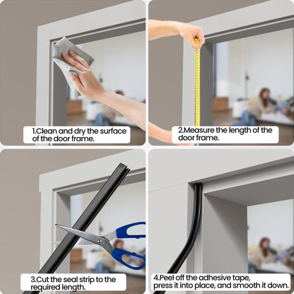 FoamGuard Thin Foam Door Seal – Entryway Frame Gap Cover for Polished Home Aesthetic, Paintable Look in White Black Brown