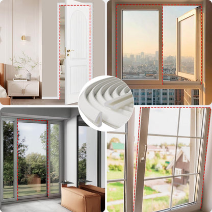FoamGuard Thin Foam Door Seal – Entryway Frame Gap Cover for Polished Home Aesthetic, Paintable Look in White Black Brown