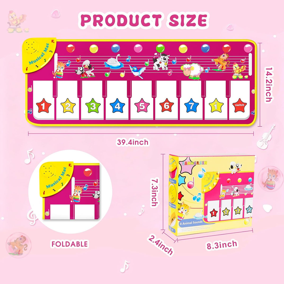 foldable 39.4 x 14.2-inch floor design powered by three required aaa batteries
