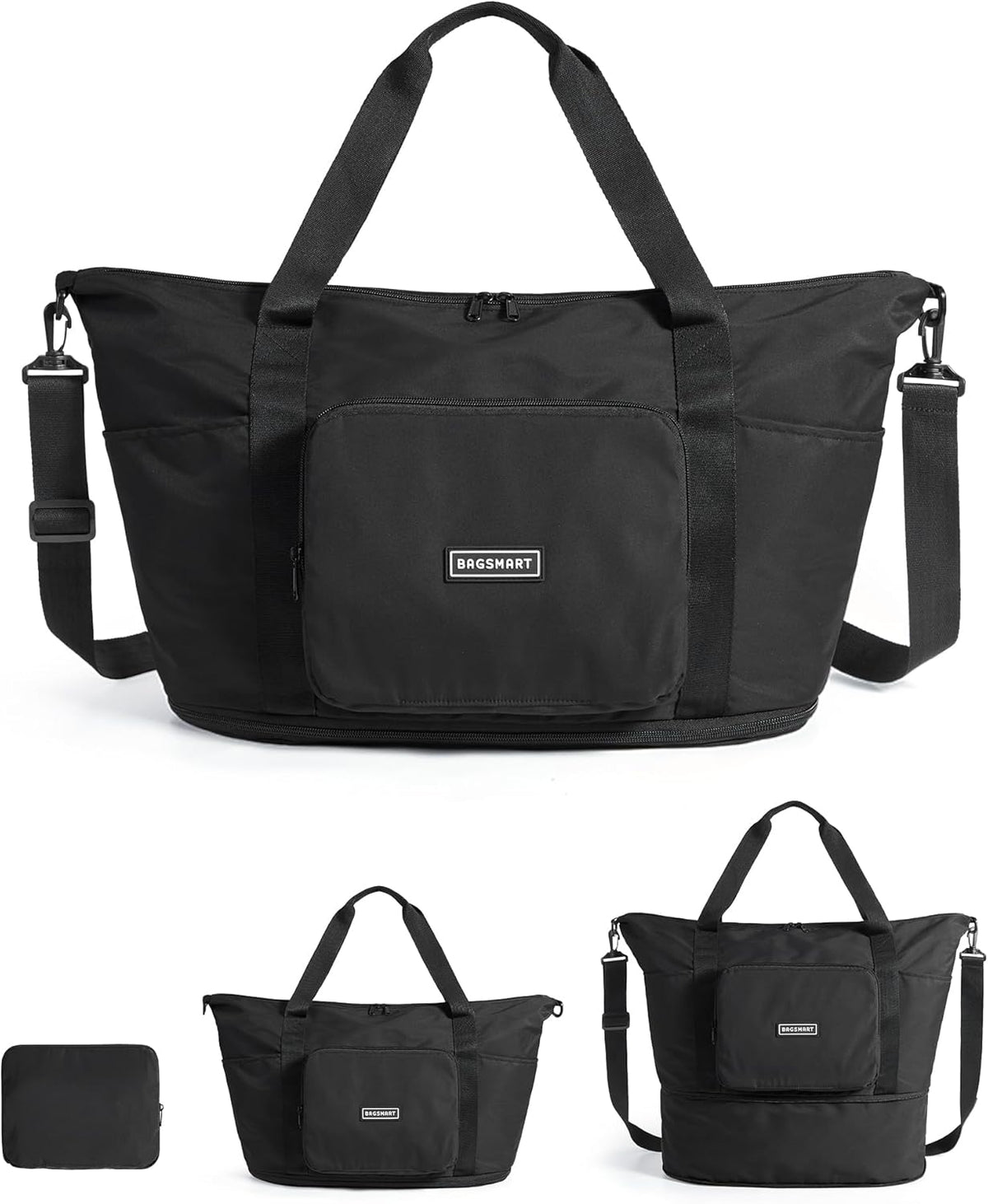foldable design that collapses into a 7x10 inch storage pouch