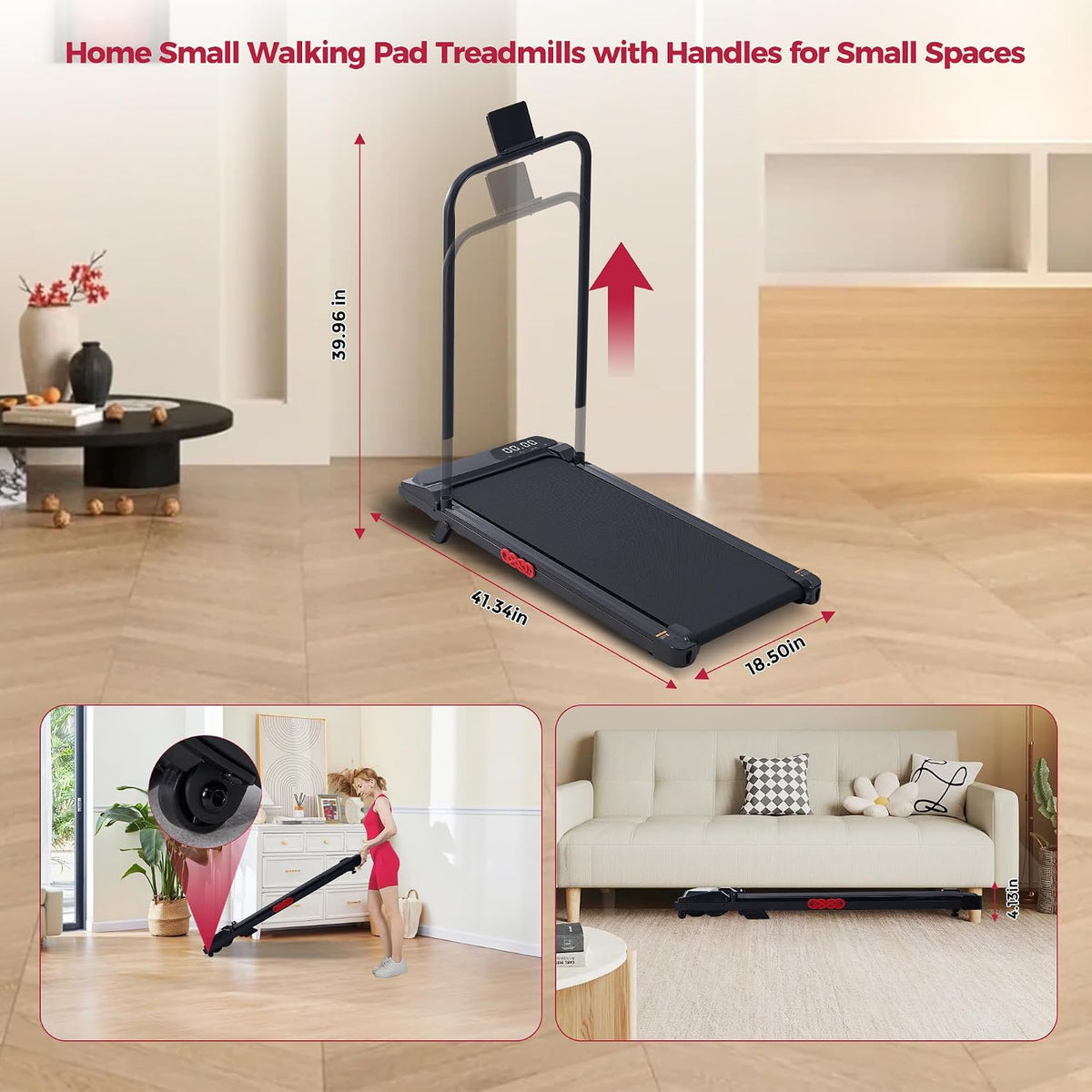 folded footprint of 42.13" x 18.5" x 3.94" and 36.7 lb net weight for easy storage and relocation