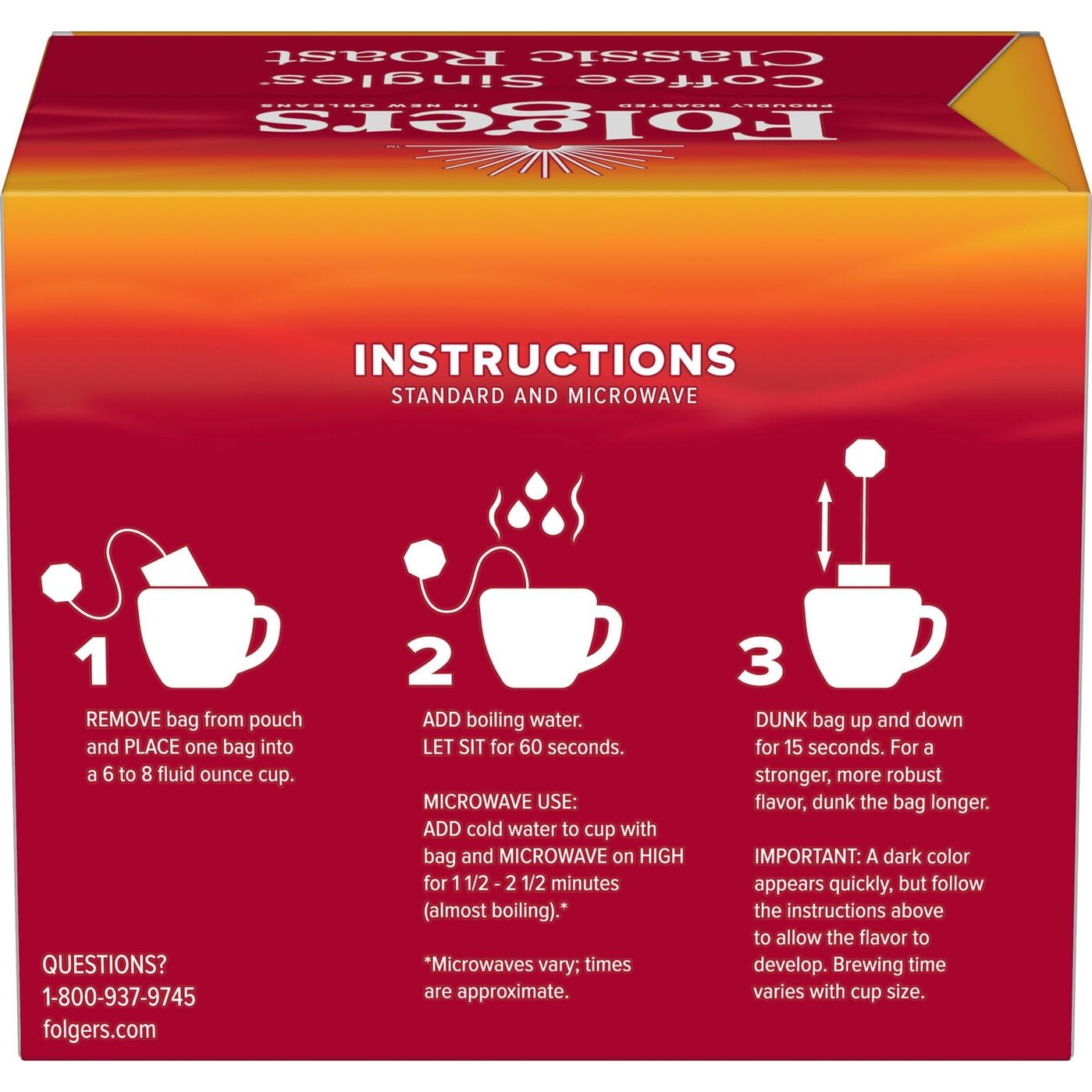 folgers classic roast medium roast blend inside each bag
