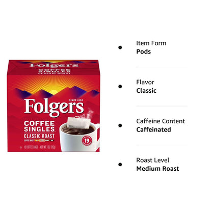 Folgers Coffee Singles – Clutter-Free Coffee Solution for Dorm Rooms and Kitchenette Counters