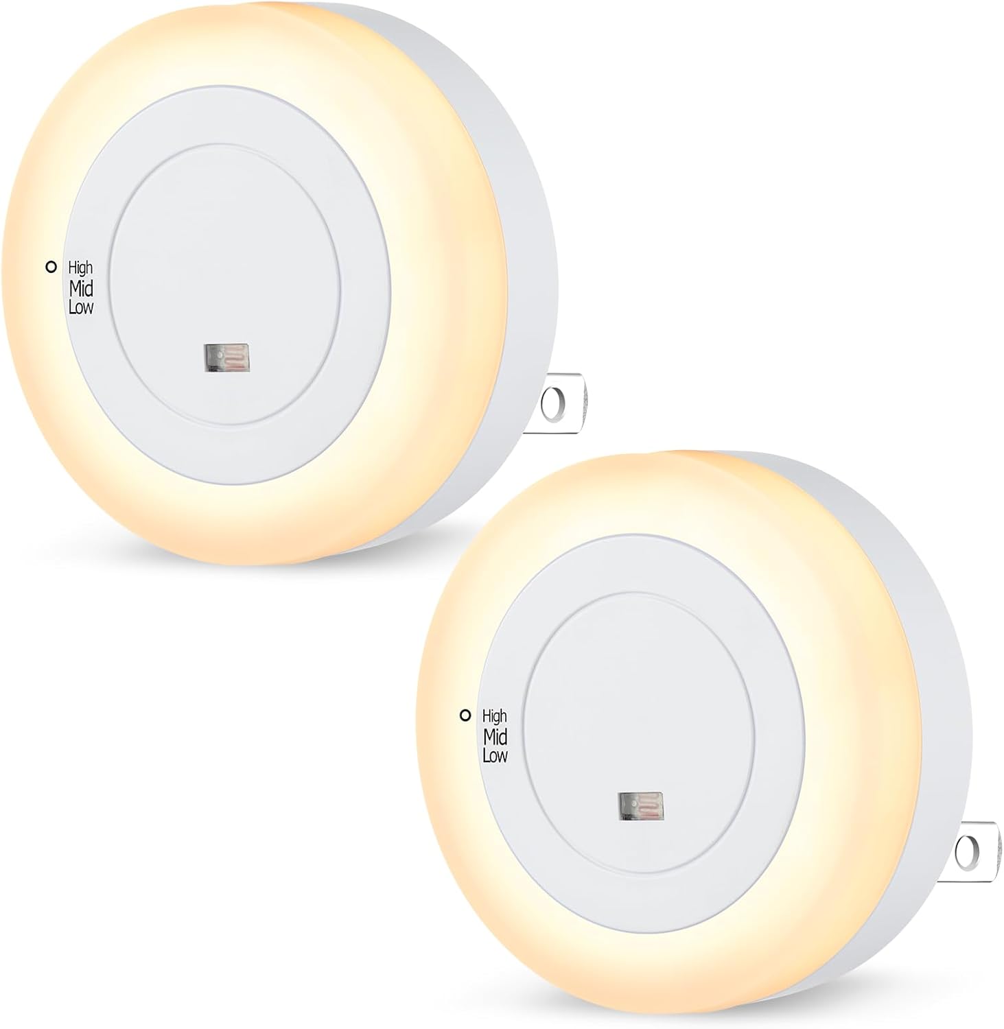 FOLKSMATE LED Plug in Nightlight – Smoke Free Flame Free Bedroom and Basement Light, 2700K Soft Glow