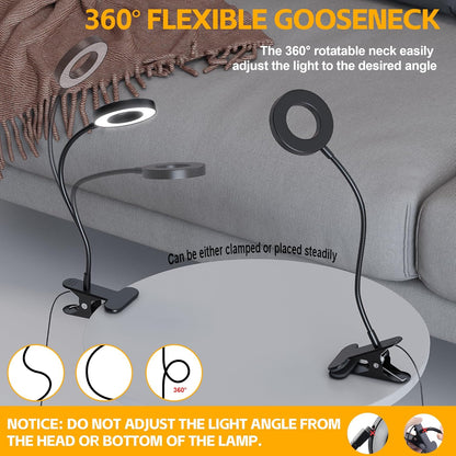 Foneso Eye-Protection Clip Lamp with 3 Color Modes – Back-to-School and Graduation Gift for College Students, Dorms and Study Desks