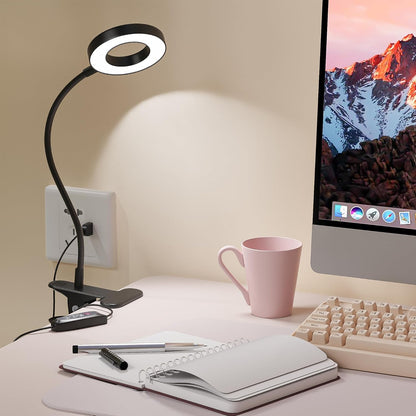 Foneso Eye-Protection Clip Lamp with 3 Color Modes – Back-to-School and Graduation Gift for College Students, Dorms and Study Desks