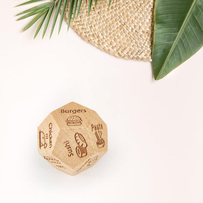 Stocking Stuffers for Men Women - Patterned Wooden Dice, Relaxed Home Decor for Dinner Planning