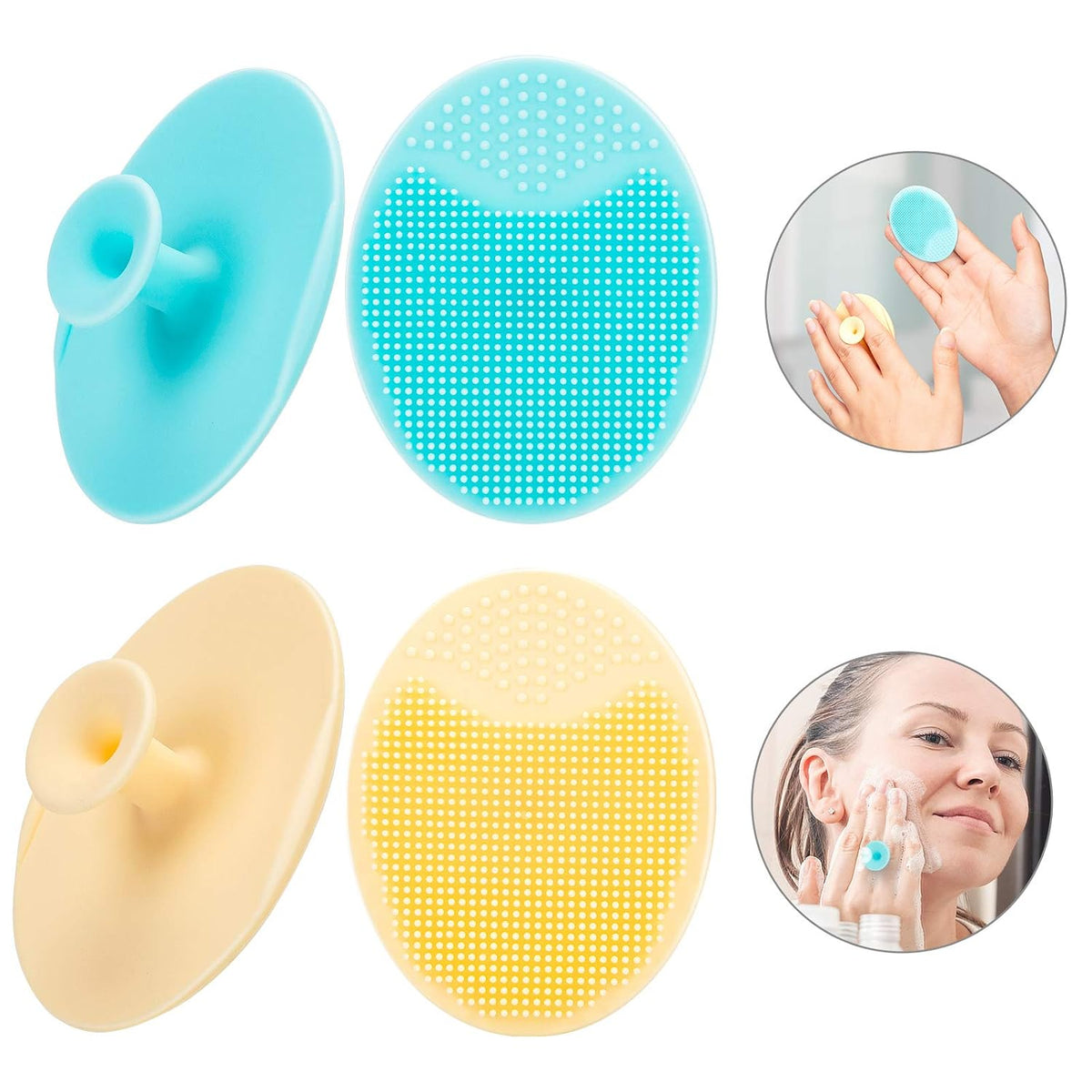 JEXCULL Soft Silicone Face Exfoliator Pads – Less-Is-More Cleansing Tool, Multi-Color Simplicity for Daily Use