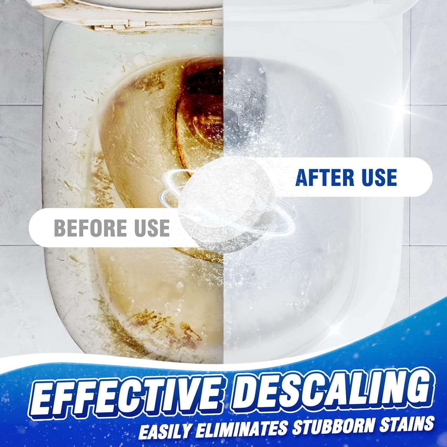 forms a protective water film that prevents new stains from adhering to the bowl