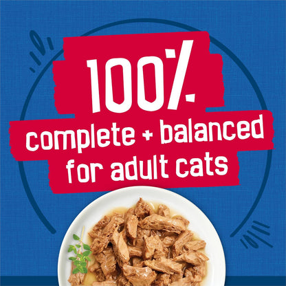 formulated as 100 percent complete and balanced nutrition for adult cats