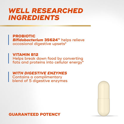 formulated with a proprietary blend of five digestive enzymes