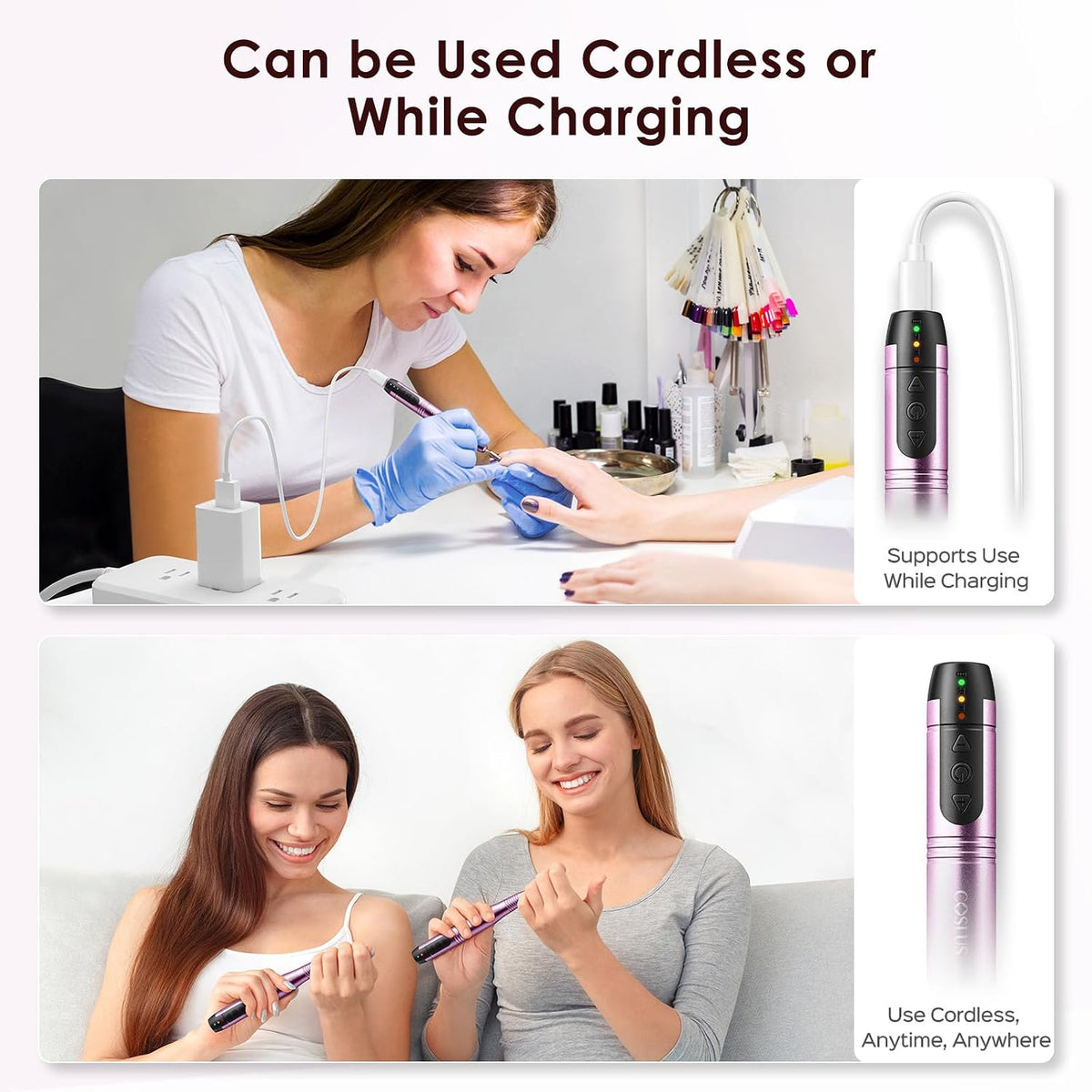 four color variants: dark purple, gold, grey, and gradient blue