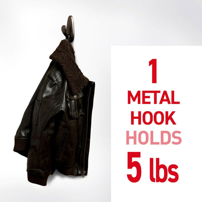 four command large adhesive strips included, each rated for 5 pounds