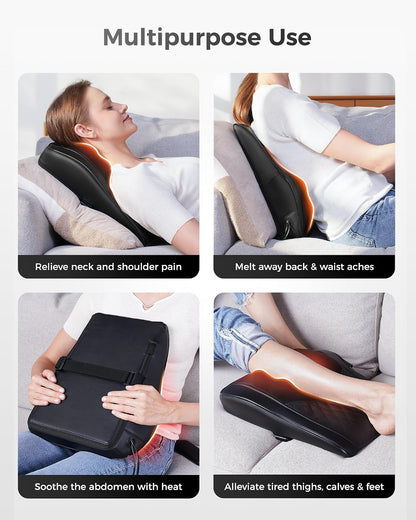 Boriwat Heated Massage Pillow, Housewarming Wellness Gift for Women and Men, Deep Kneading Heat Relief