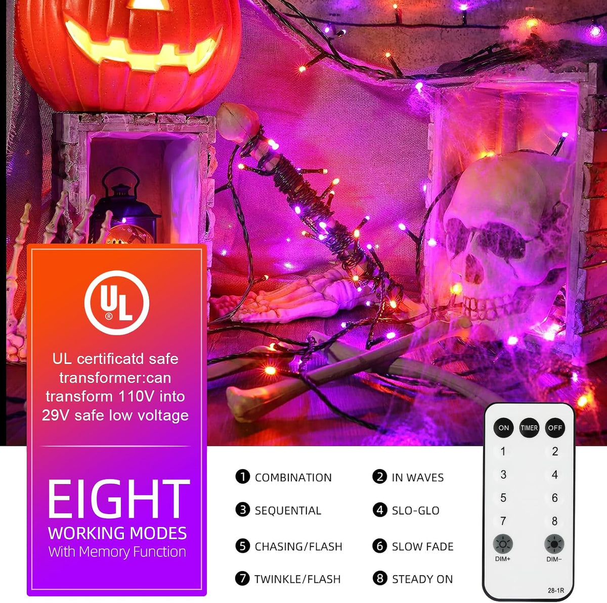 four dimming levels allow operation at 25%, 50%, 75%, or 100% brightness
