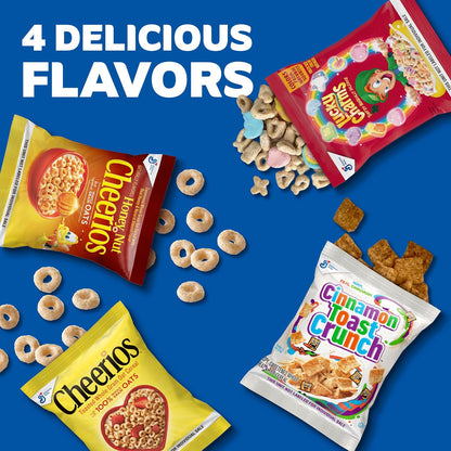 four distinct cereal flavors, textures, and sweetness levels