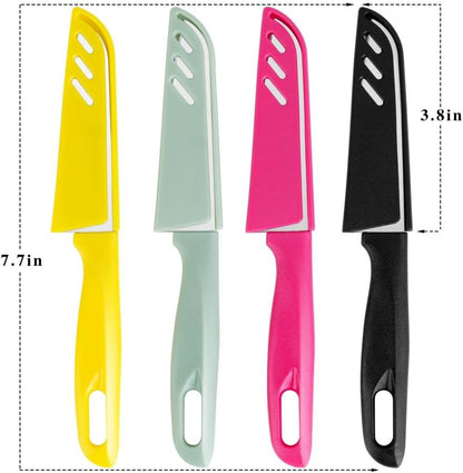 four distinct handle colors: black, yellow, green, and red