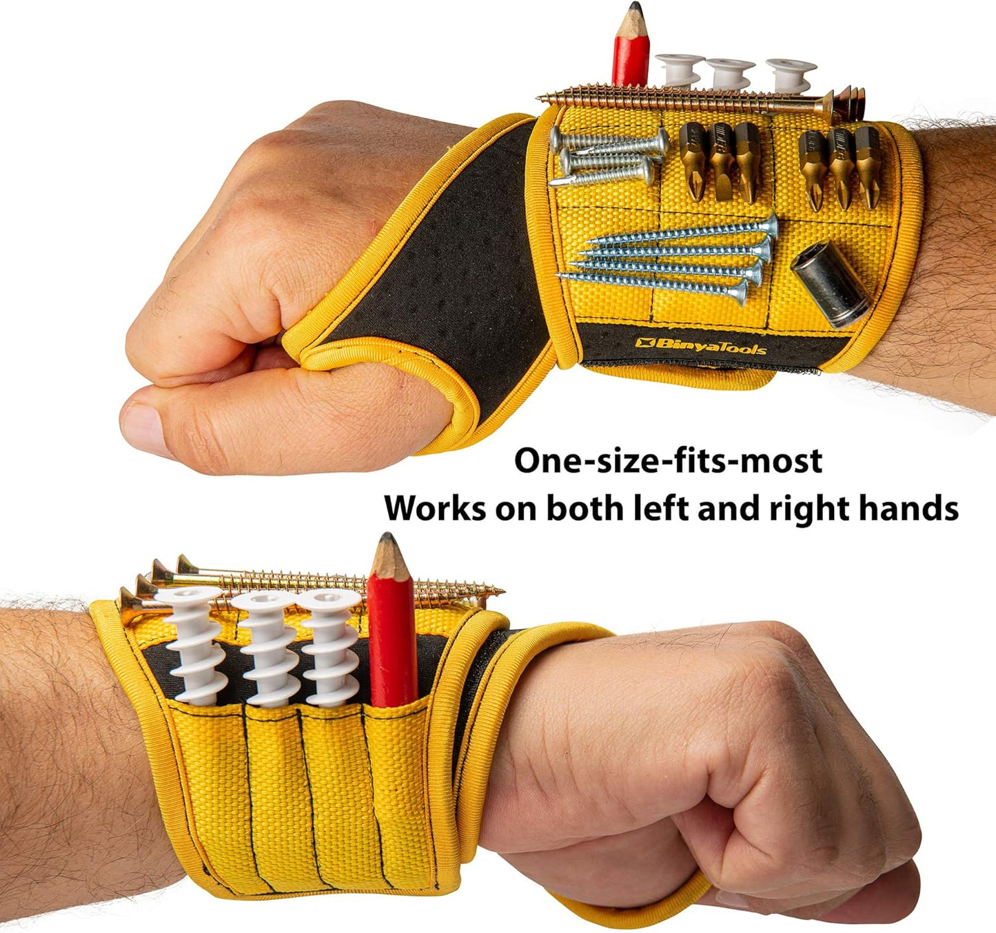 four integrated pockets for non-magnetic items like bits or small parts