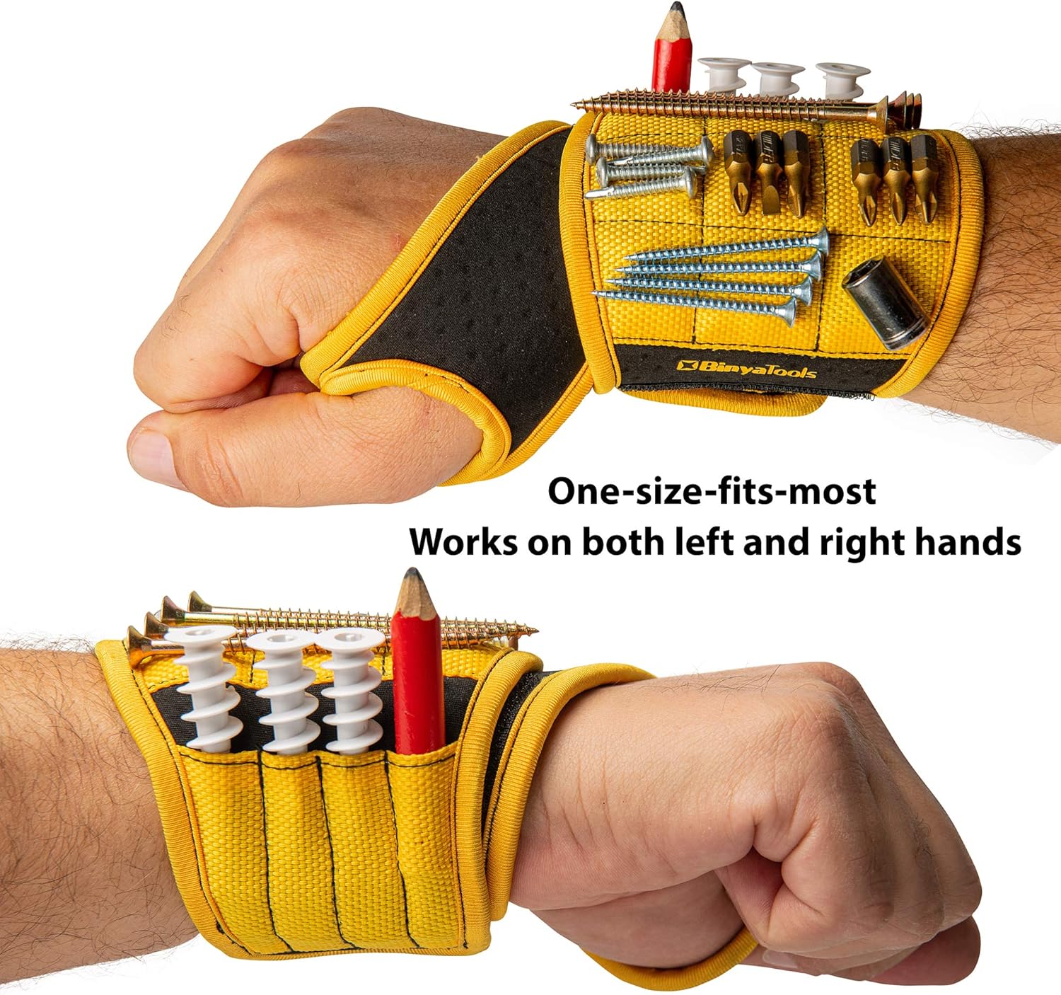four integrated pockets for non-magnetic items like bits or small parts