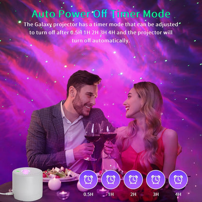 four operating modes: auto, sleep (breathing + ~1hr auto-off), timer (0.5/1/2/3/4 hr), and voice control